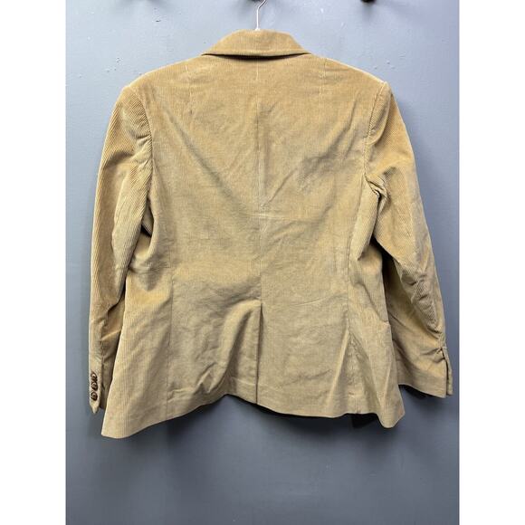 Classic Fashions Jacket Womens 10 SHORT Tan Wide Wale Corduroy Button Neutral - Picture 2 of 6